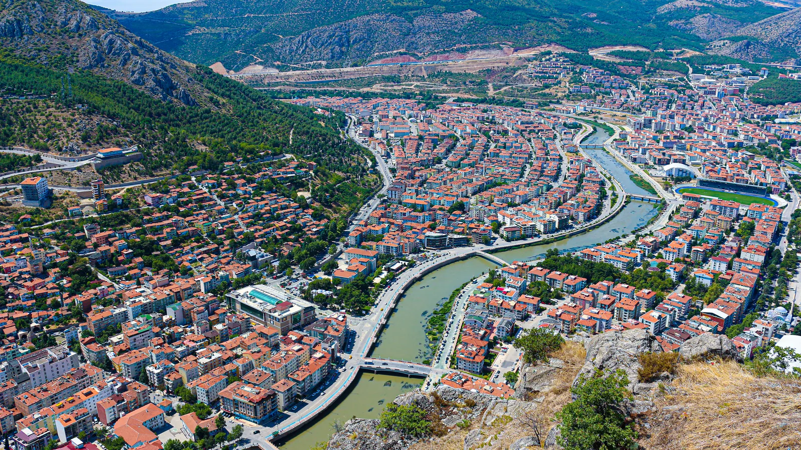 Amasya şehir görünümü ve simgesel kent alanı
